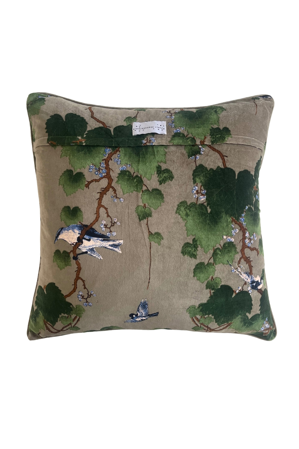 Acer stone print velvet cushion by One Hundred Stars. nature, interior design, birds