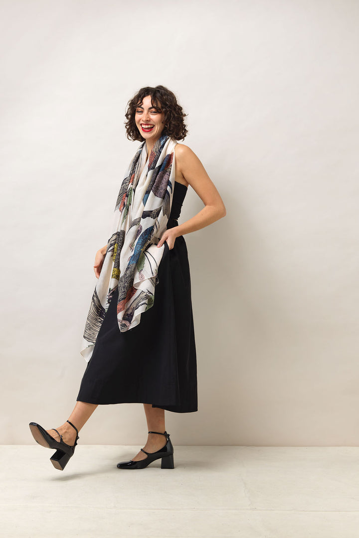 Bird Stone Natural Large scarf by One Hundred Stars