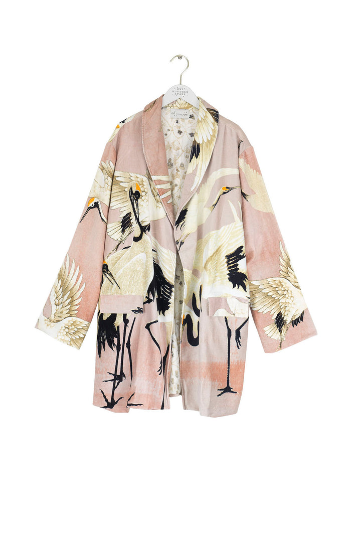 Stork Plaster Pink Velvet Boyfriend Jacket
