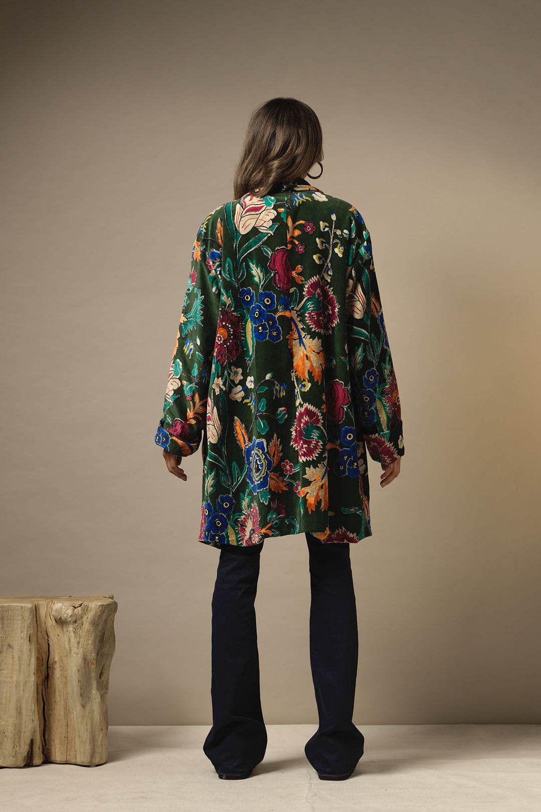 Flower Vase Green Velvet Boyfriend Jacket - One Hundred Stars