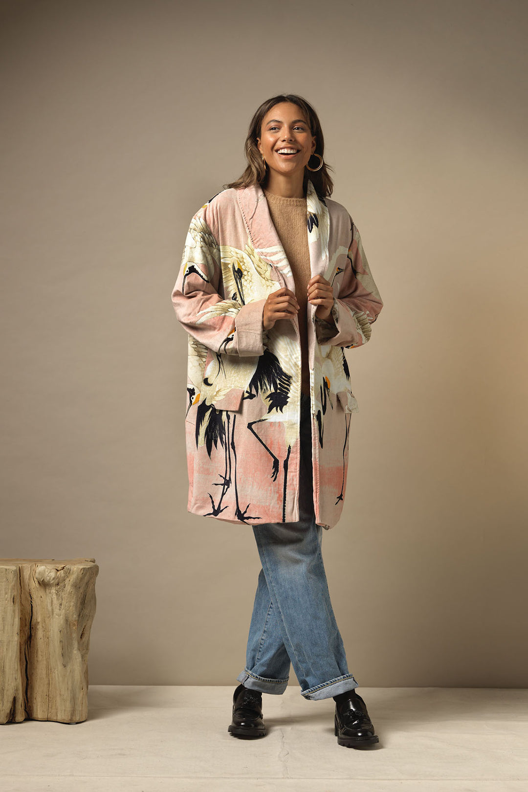 Stork Plaster Pink Velvet Boyfriend Jacket