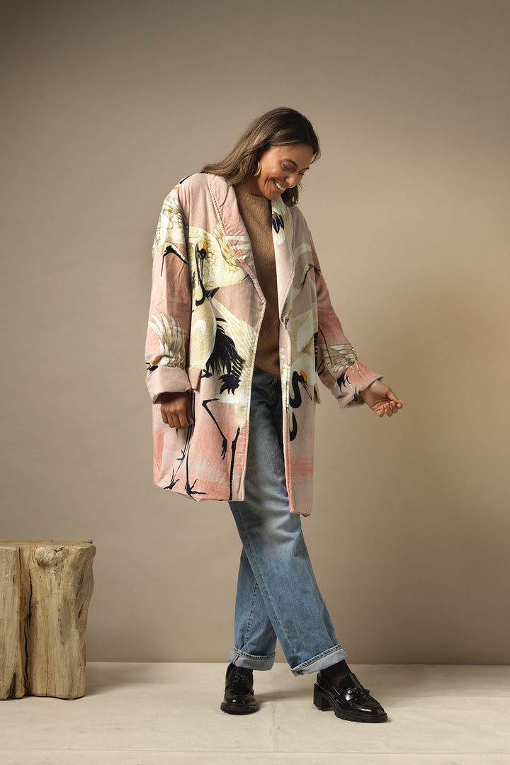 Stork Plaster Pink Velvet Boyfriend Jacket