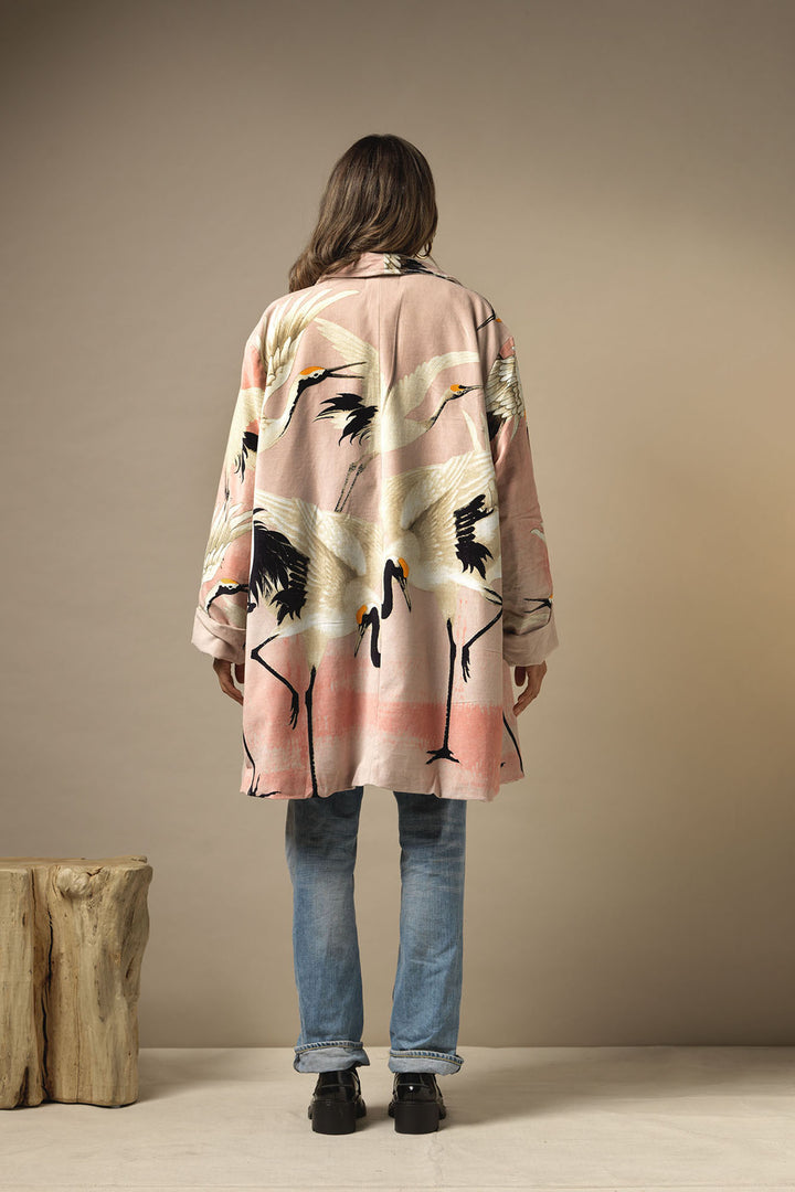 Stork Plaster Pink Velvet Boyfriend Jacket