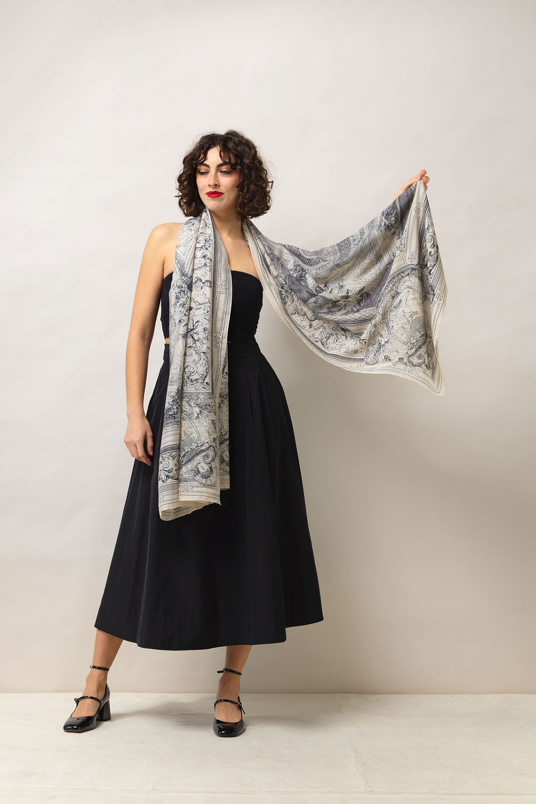 Women's accessories, large scarf in cherub print by One Hundred Stars