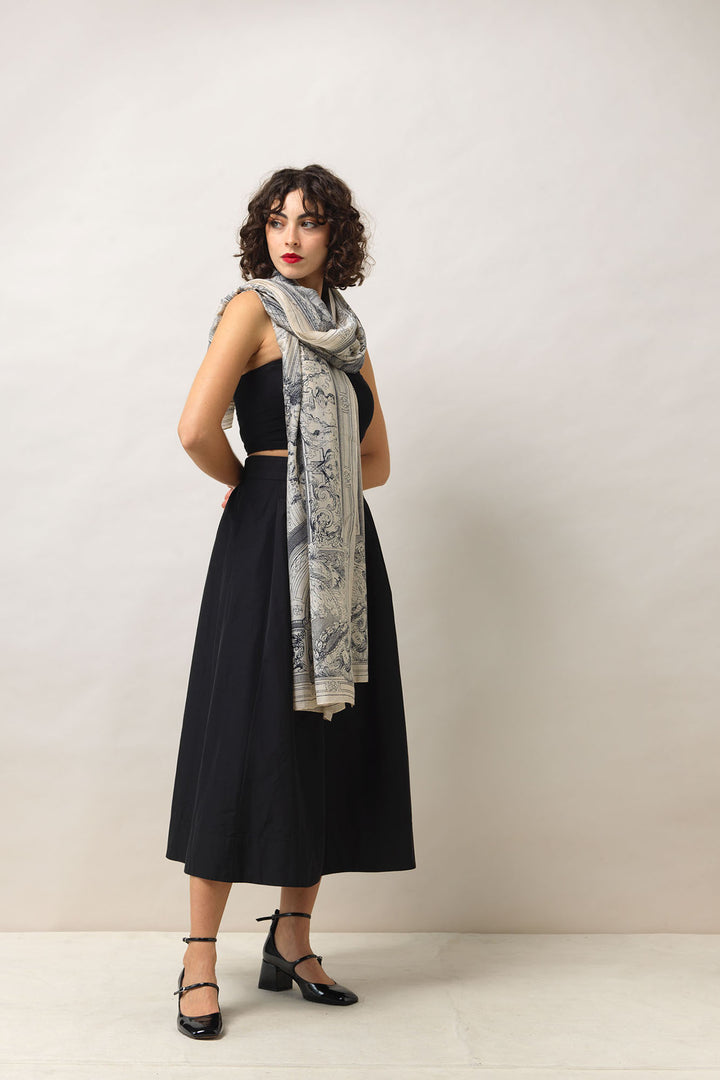 Women's accessories, large scarf in cherub print by One Hundred Stars