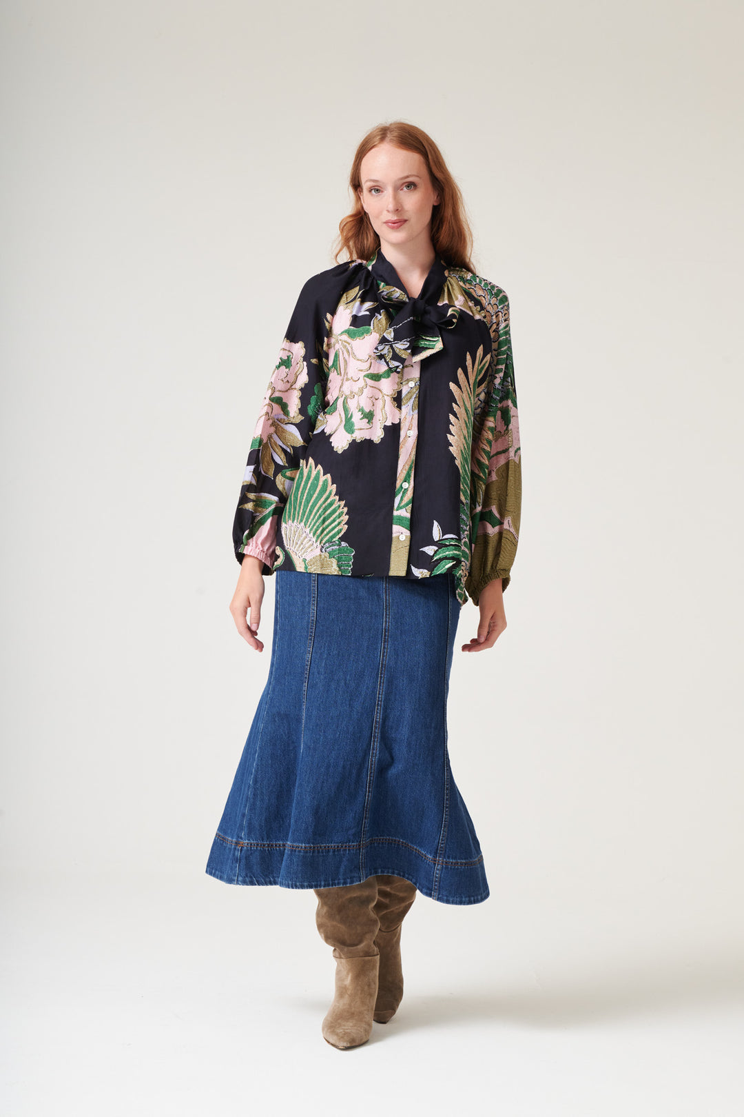 Crane Emerald PussyBow Blouse - One Hundred Stars