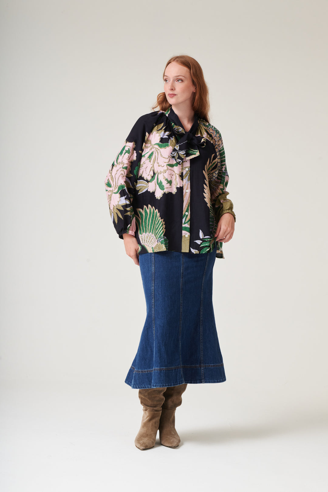 Crane Emerald PussyBow Blouse - One Hundred Stars