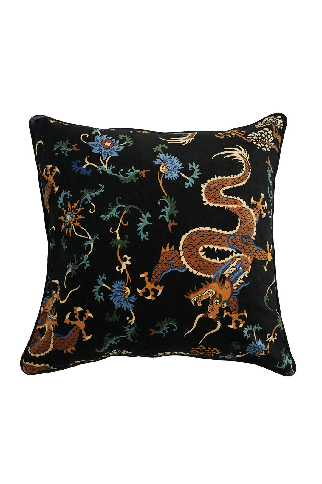 Dragon Black Velvet Cushion