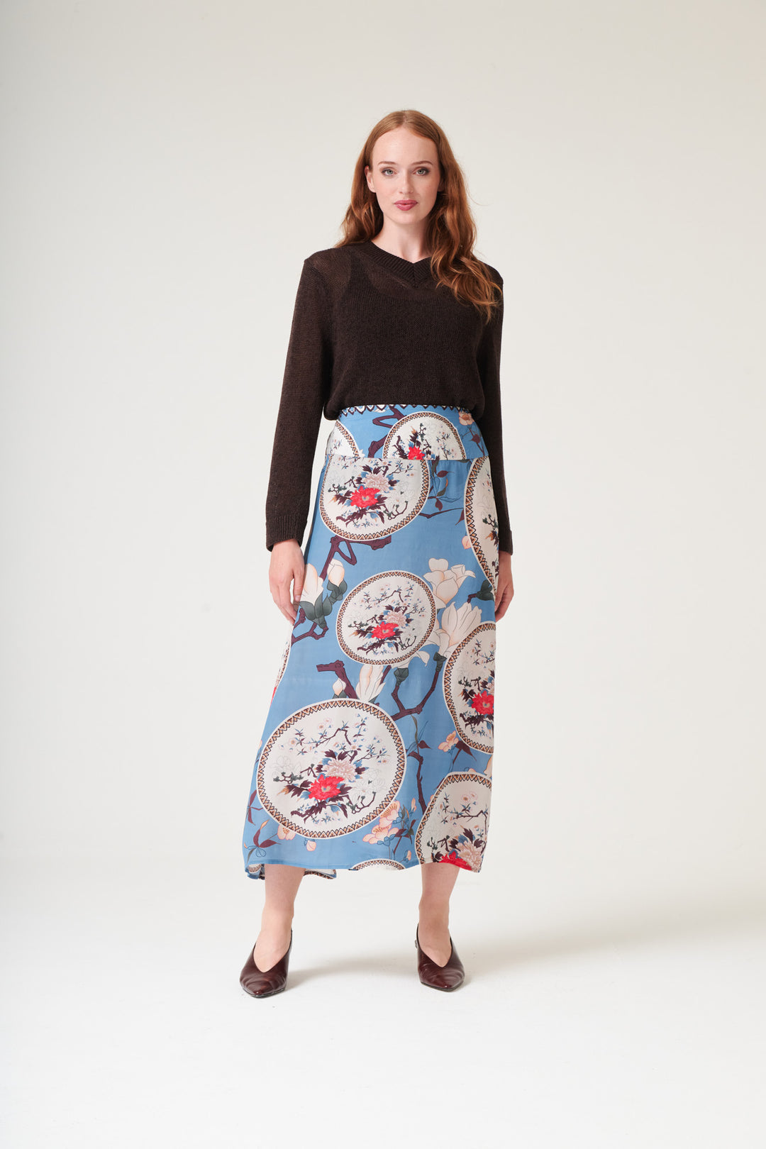 Magnolia Plates Blue A - line Maxi Skirt - One Hundred Stars