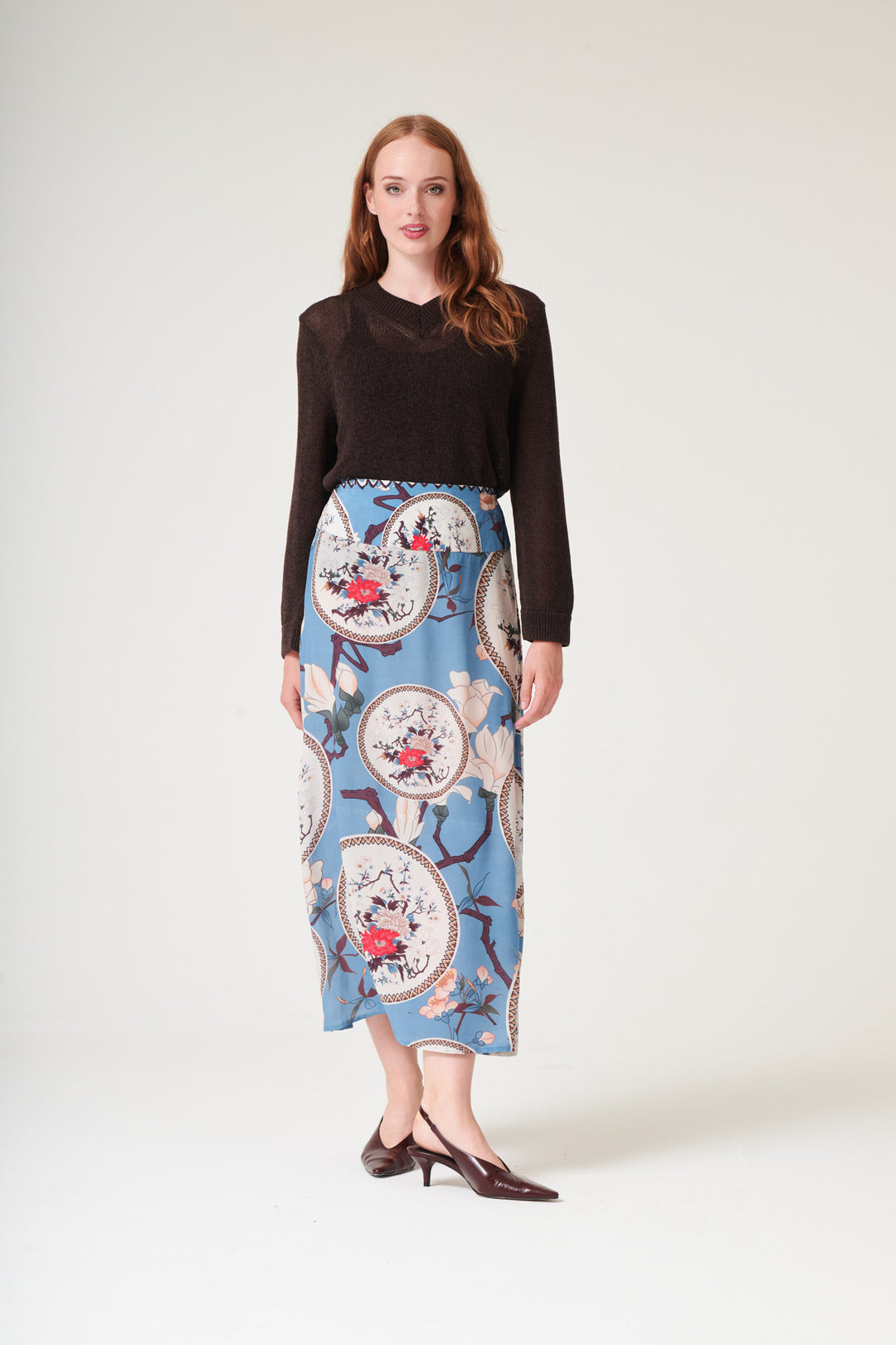 Magnolia Plates Blue A - line Maxi Skirt - One Hundred Stars