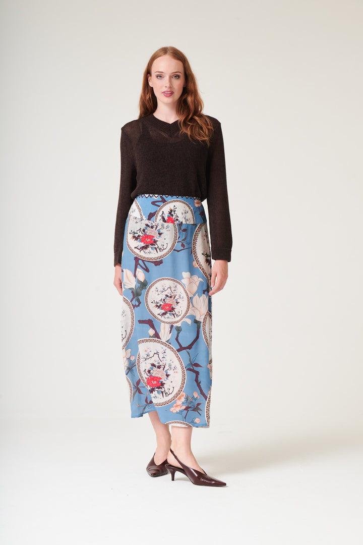 Magnolia Plates Blue A - line Maxi Skirt - One Hundred Stars