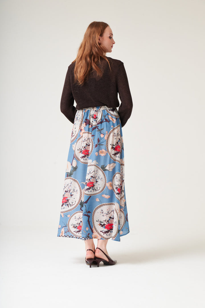 Magnolia Plates Blue A - line Maxi Skirt - One Hundred Stars