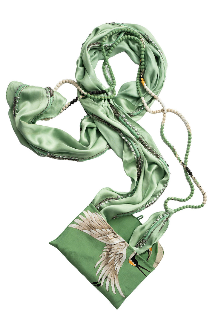 Stork Pea Green Necklace Scarf