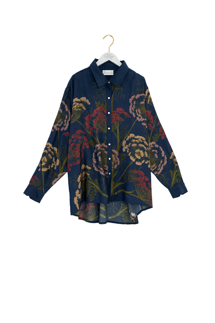 Parsley Seed Navy Oversized Shirt - One Hundred Stars