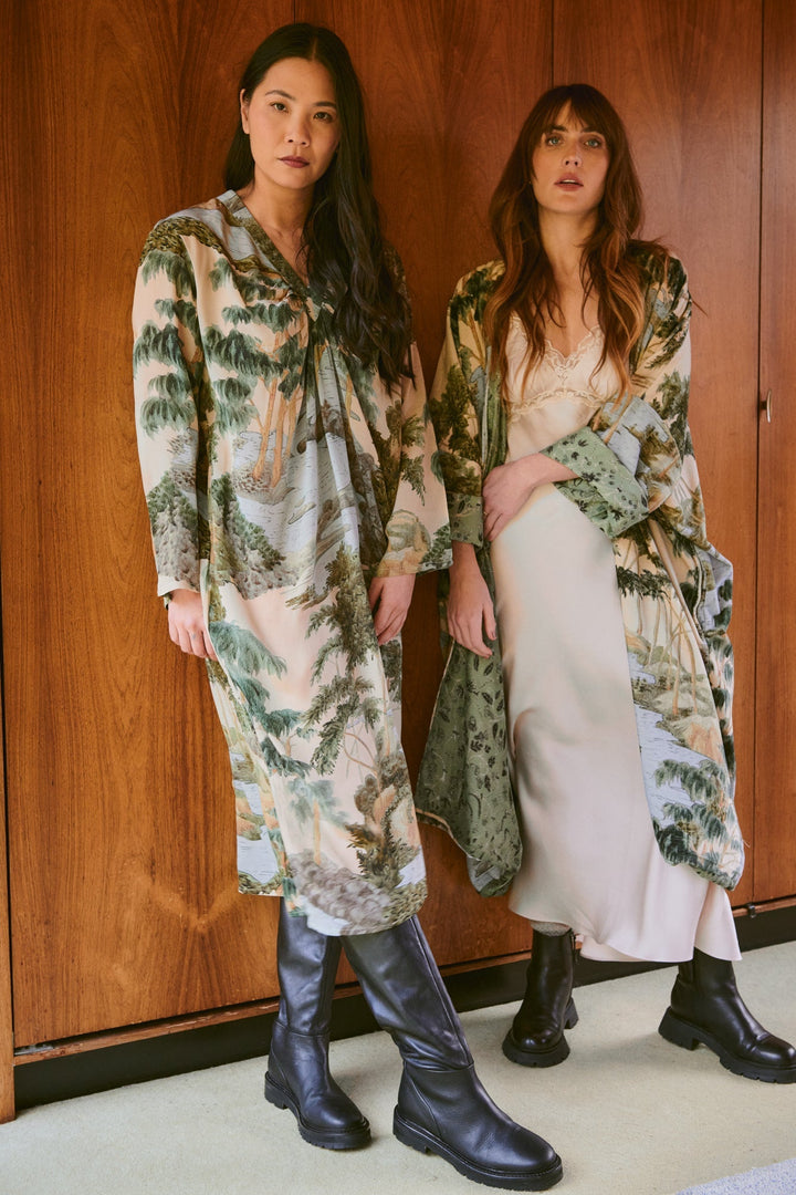 Rivers and Trees Natural Midi Dress - One Hundred Stars