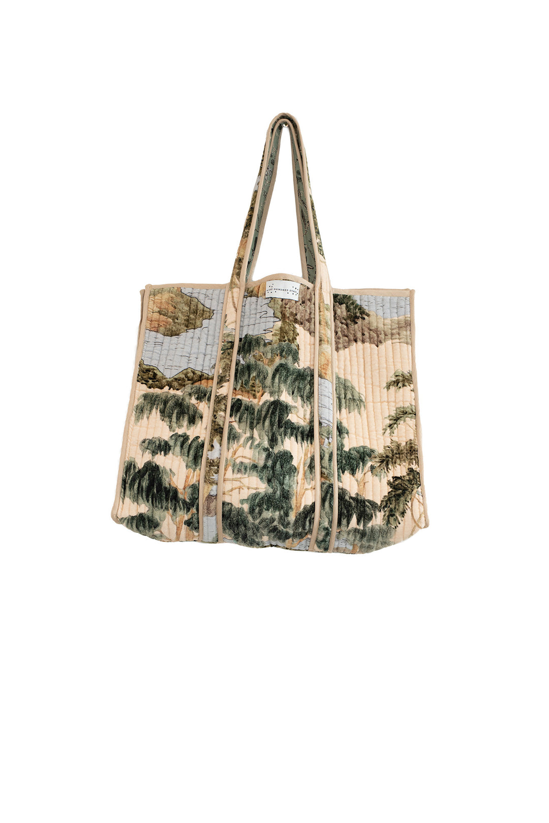 Rivers and Trees Large Velvet Tote Bag - One Hundred Stars
