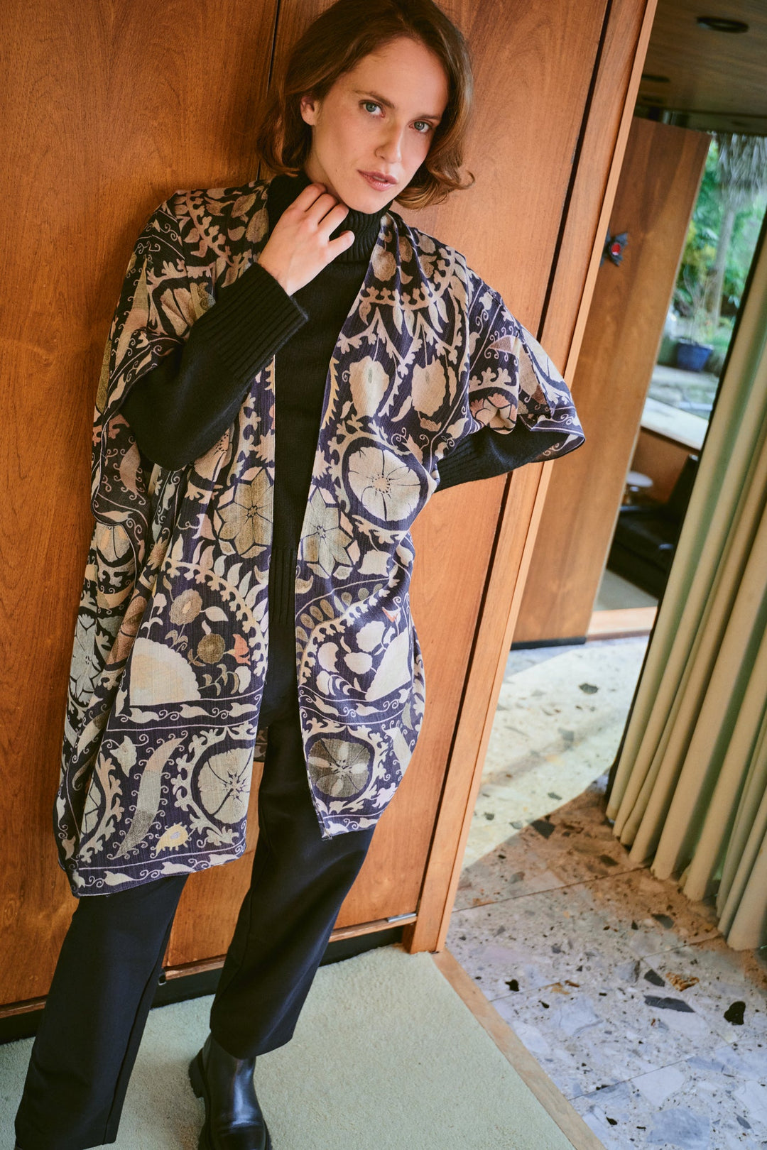 Susani Charcoal Wool Throwover - One Hundred Stars