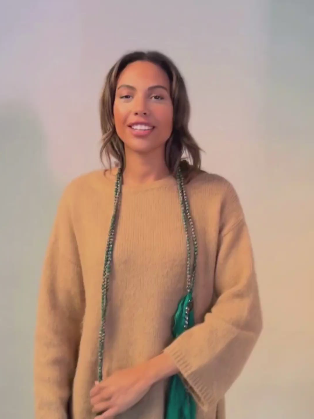 Stork Pea Green Necklace Scarf