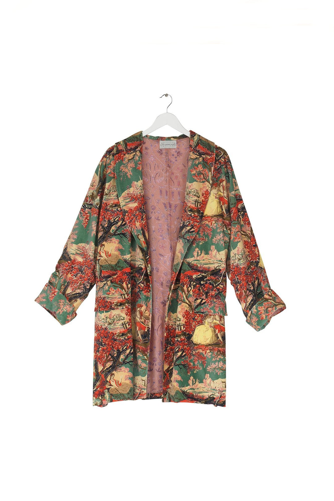 Country Toile Berry Velvet Boyfriend Jacket - One Hundred Stars