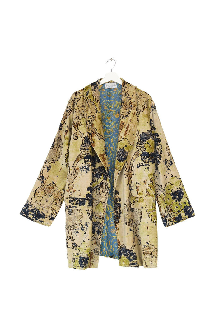 Dhurrie Taupe Velvet Boyfriend Jacket - One Hundred Stars