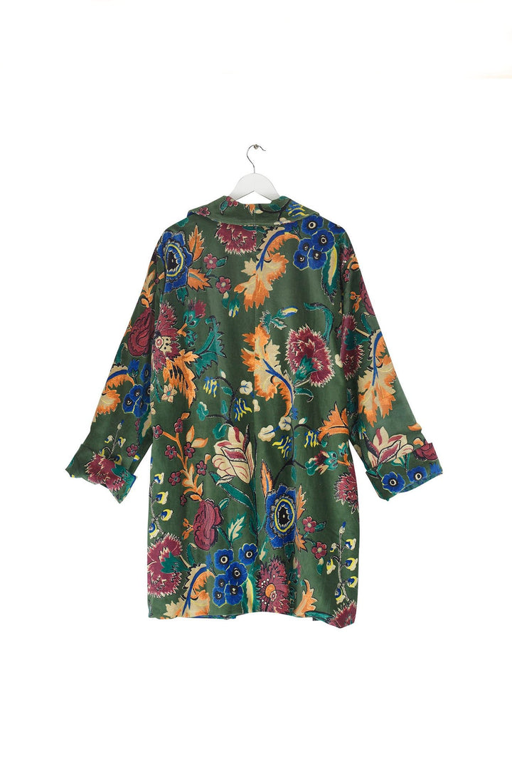 Flower Vase Green Velvet Boyfriend Jacket - One Hundred Stars