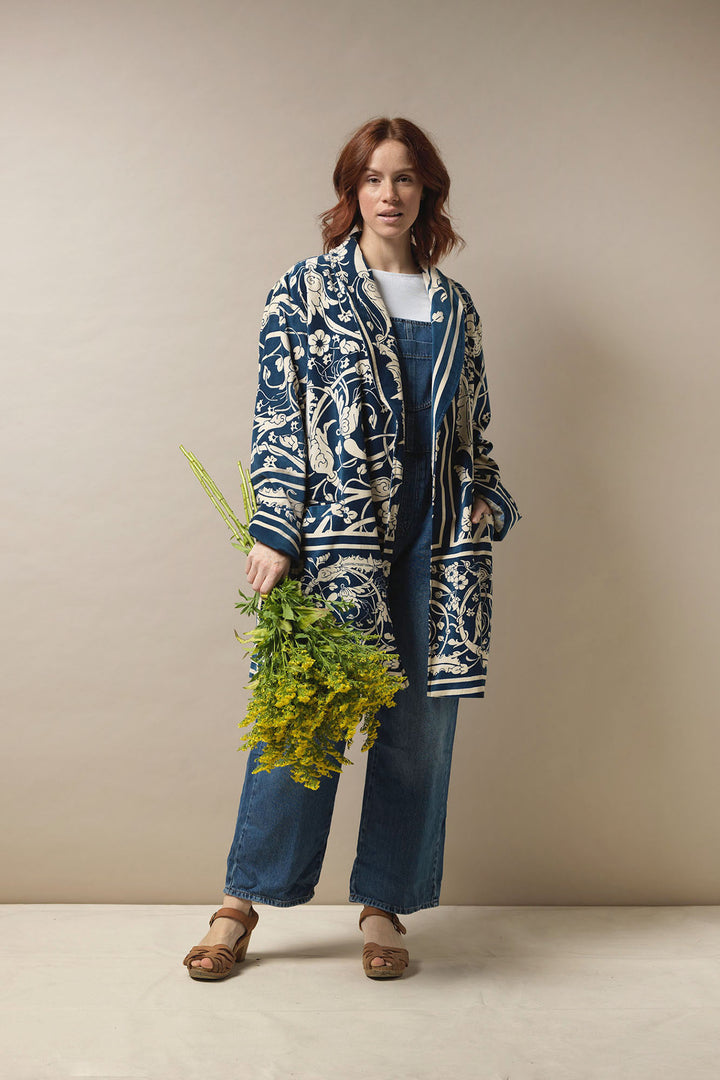 Jaipur Blue Velvet Boyfriend Jacket - One Hundred Stars