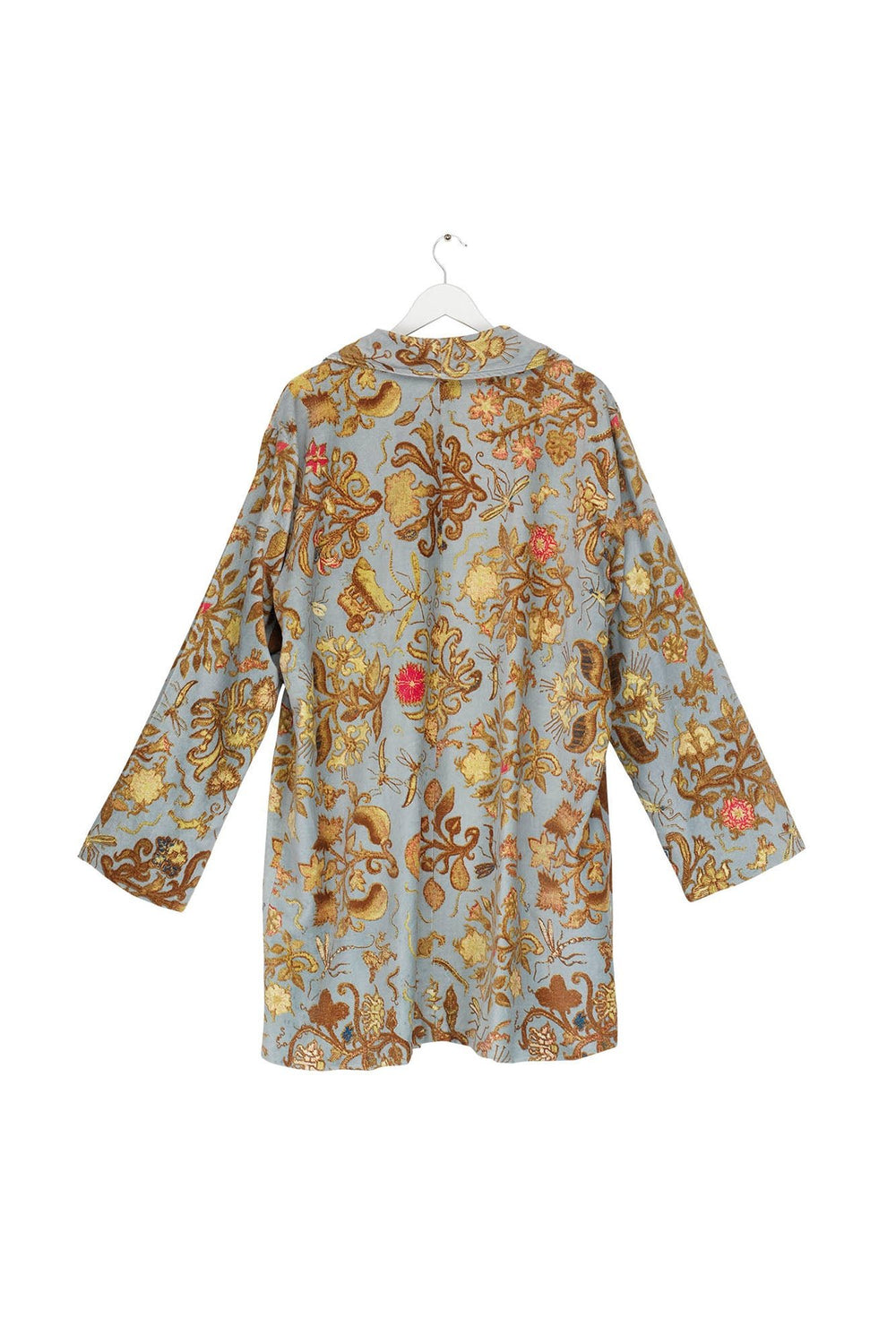 Tudor Rose Grey Velvet Boyfriend Jacket - One Hundred Stars