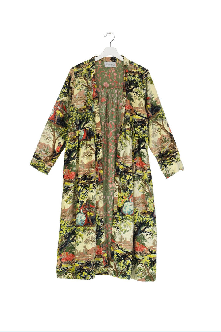 Country Toile Velvet Duster Coat - One Hundred Stars