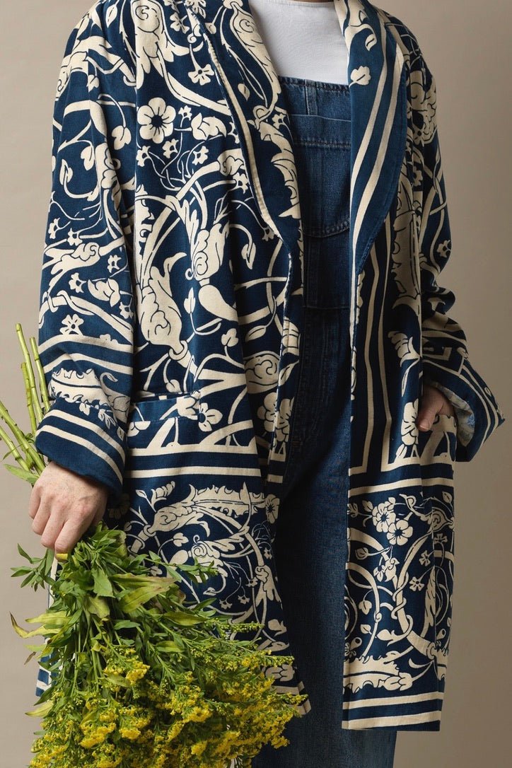 Jaipur Blue Velvet Boyfriend Jacket - One Hundred Stars