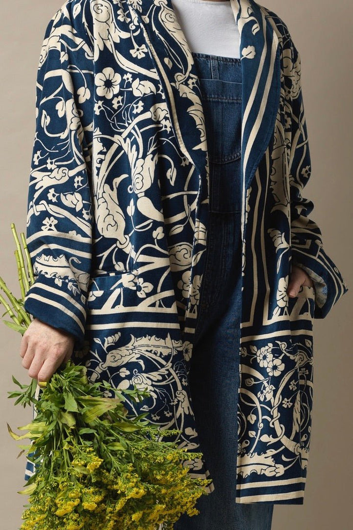 Jaipur Blue Velvet Boyfriend Jacket - One Hundred Stars