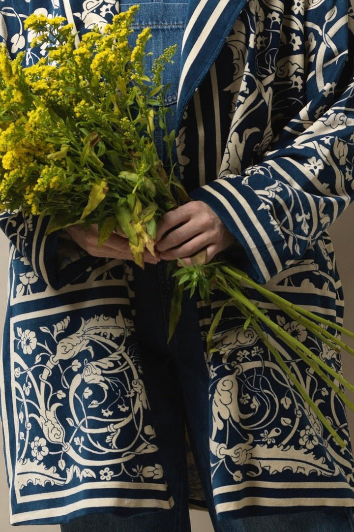 Jaipur Blue Velvet Boyfriend Jacket - One Hundred Stars