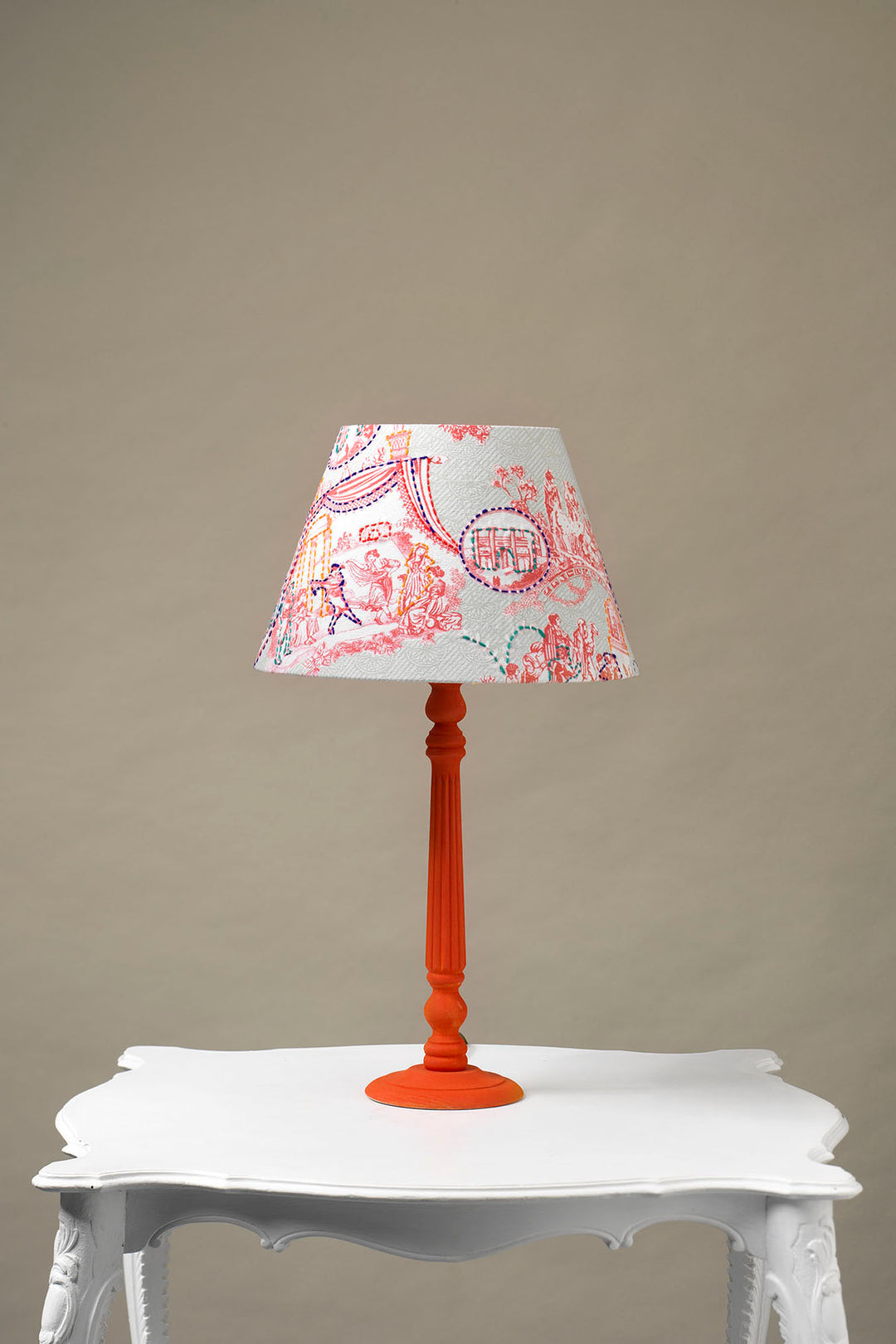 Ancient Columns Pink 14" Tapered Lampshade
