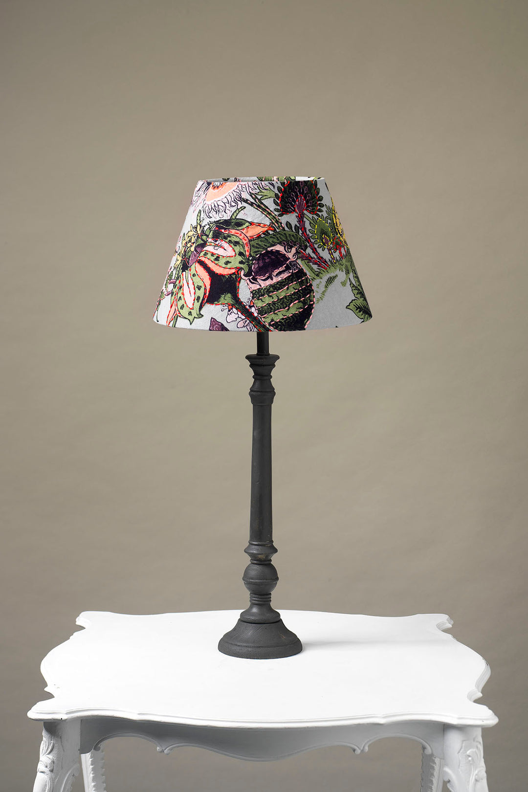 Eccentric Blooms Putty 14" Tapered Lampshade