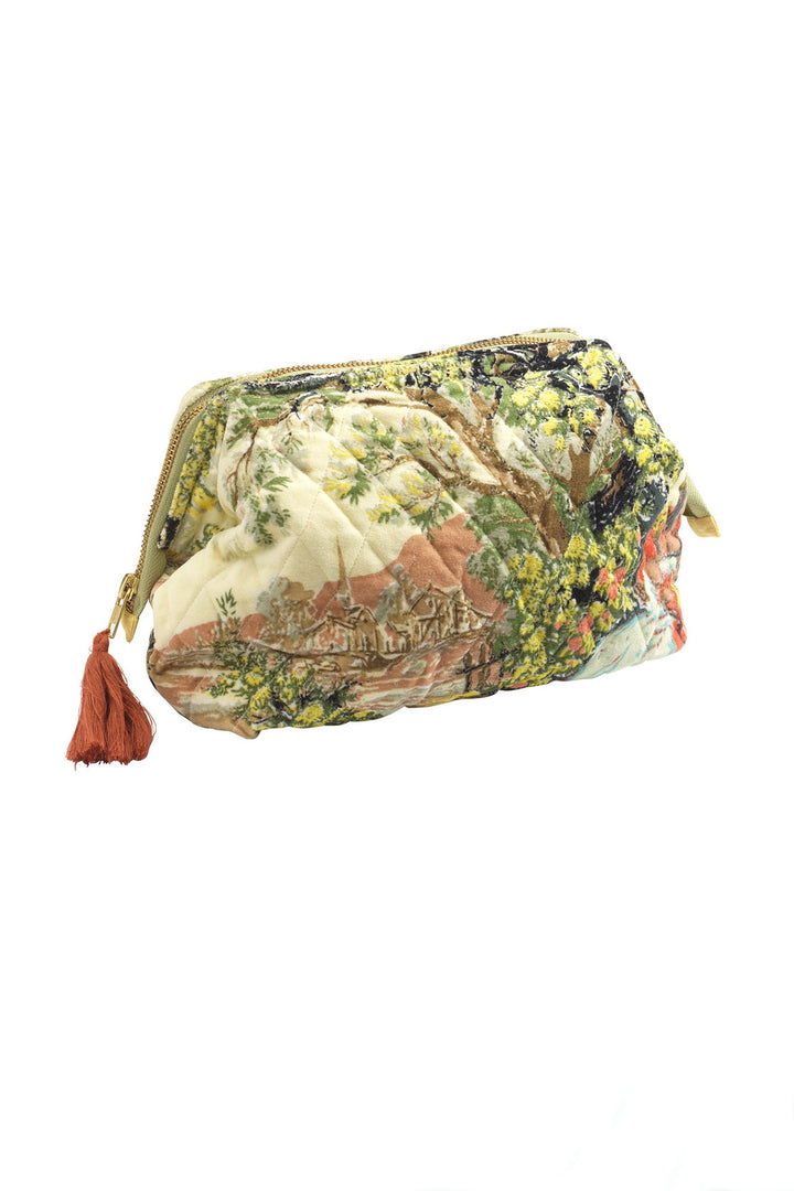 Country Toile Velvet Pouch