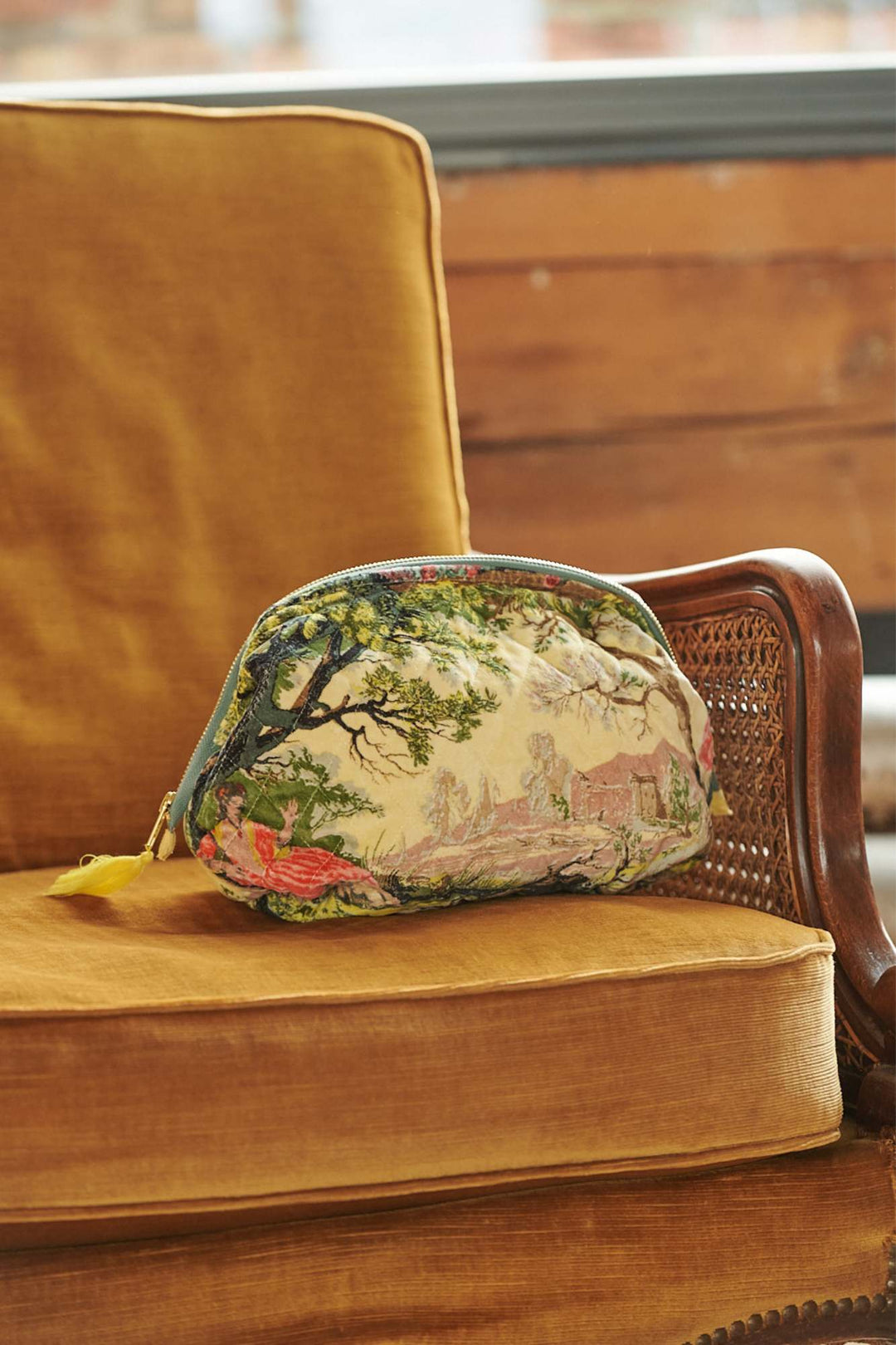 Country Toile Summer Velvet Pouch - One Hundred Stars