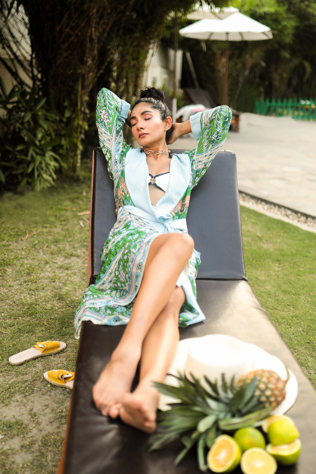 Folk Flowers Green Gown - One Hundred Stars