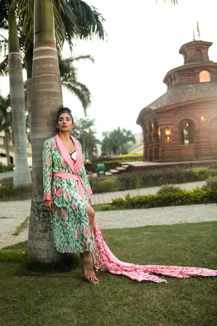 Ikat Green Gown