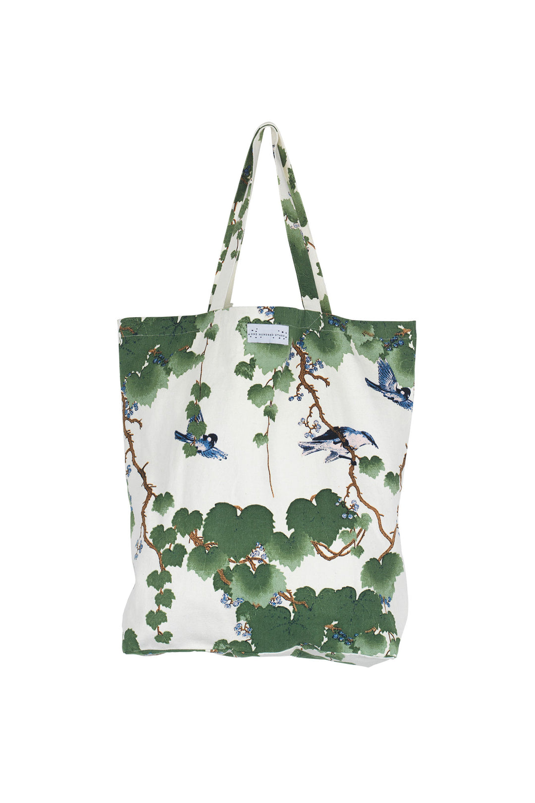 Acer Green printed canvas tote bag, use as a shopping bag or beach bag. reusable and sustainable by One Hundred Stars