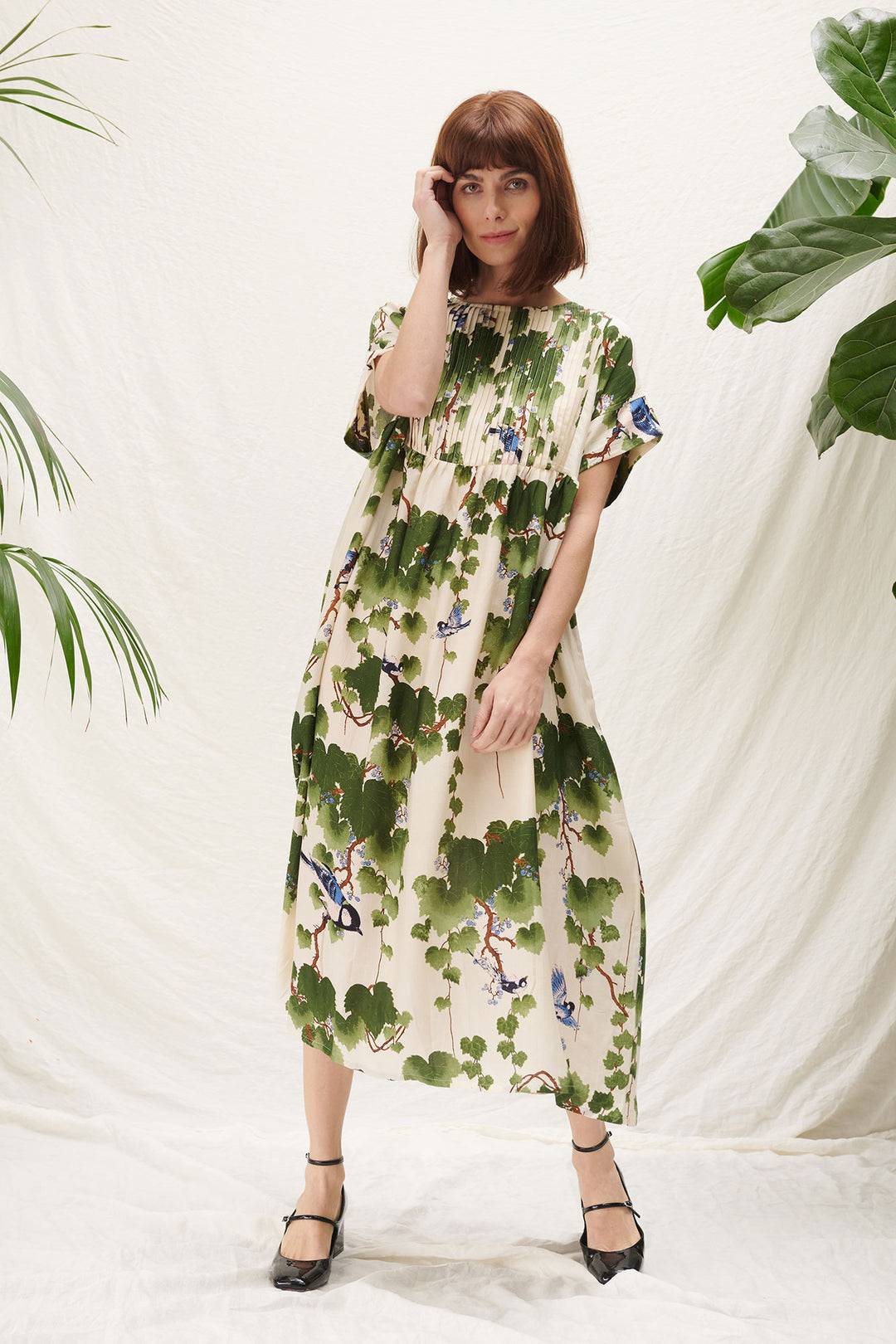Acer green pleat dress by one hundred stars