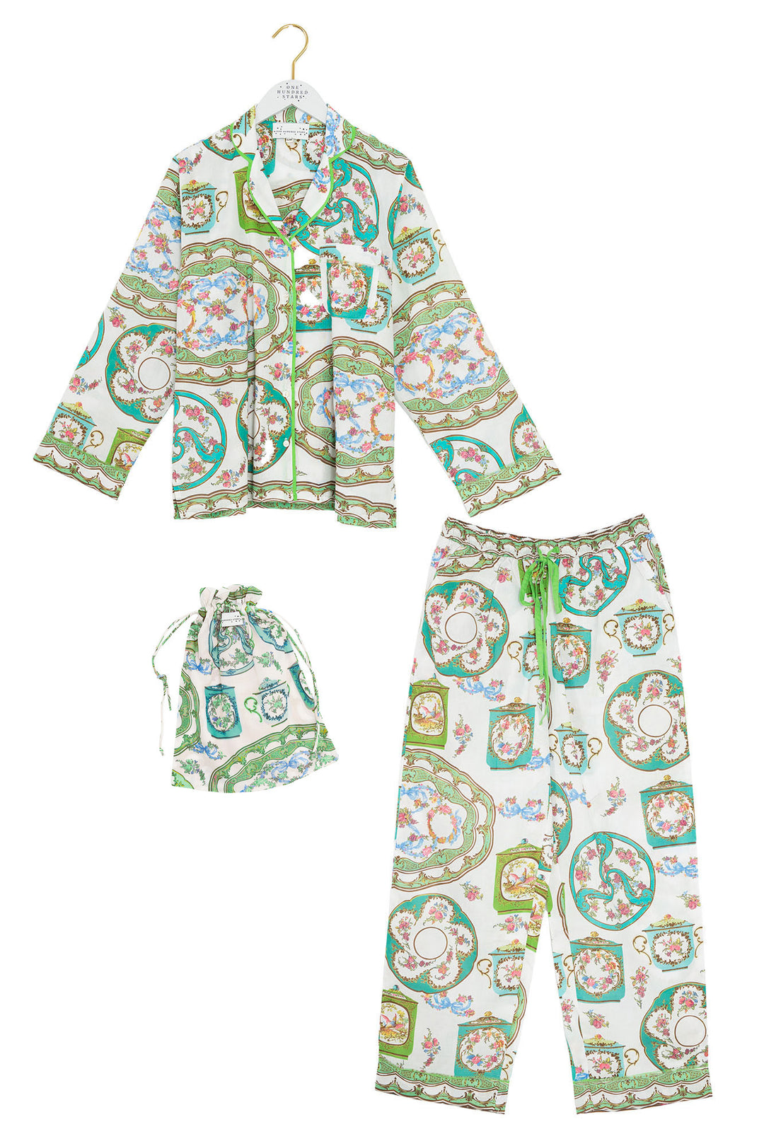 Afternoon Tea Green Cotton Pyjama Set