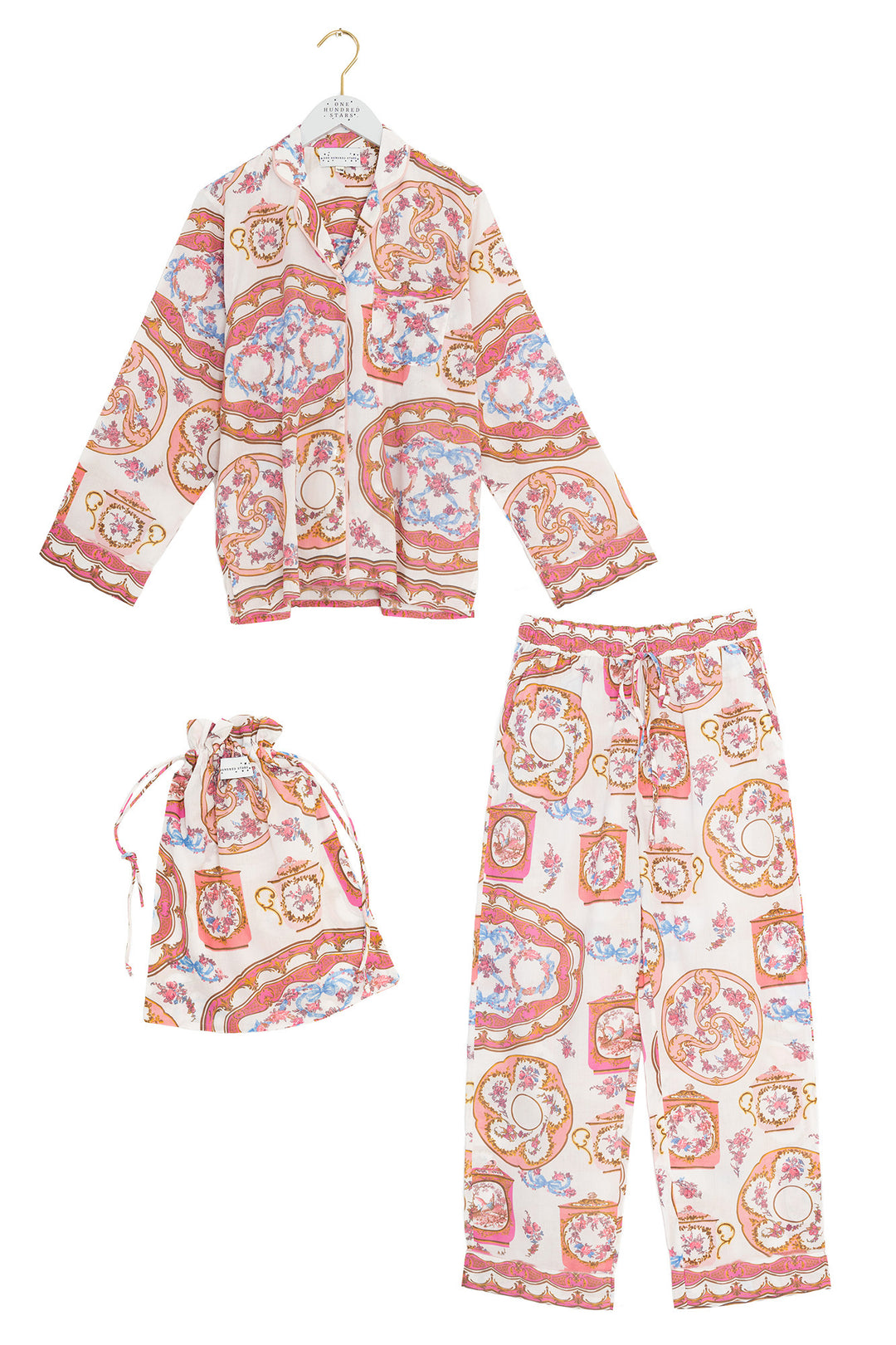 Afternoon Tea Pink Cotton Pyjama Set