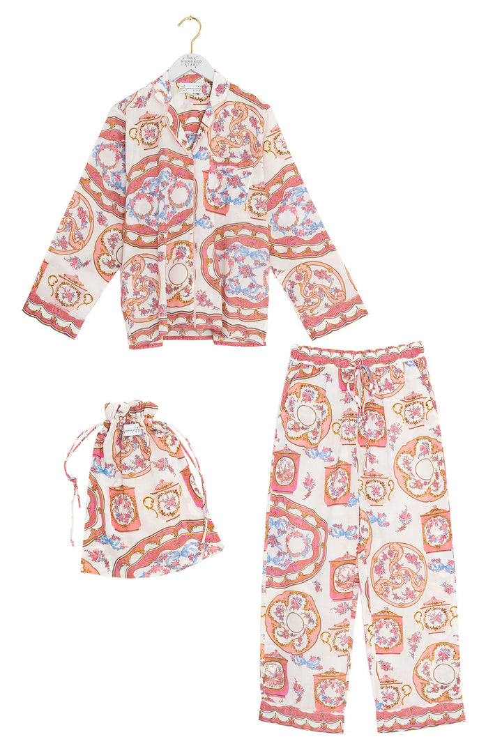 Afternoon Tea Pink Cotton Pyjama Set