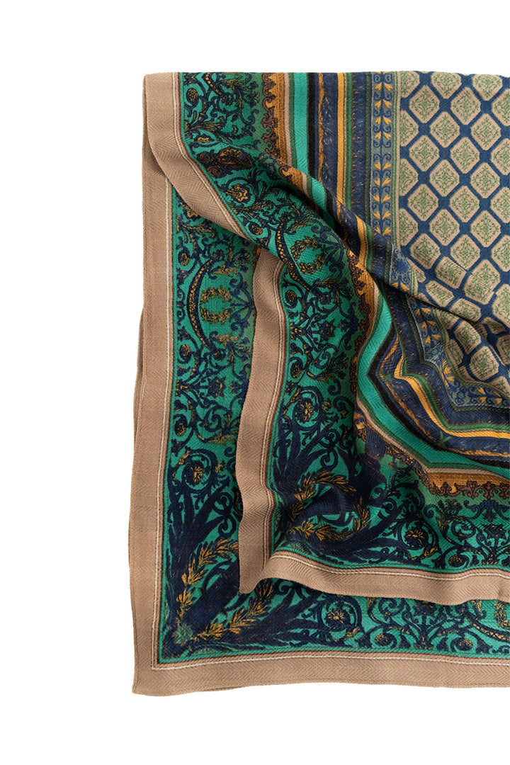 Amulet Emerald Wool/Silk Square Scarf
