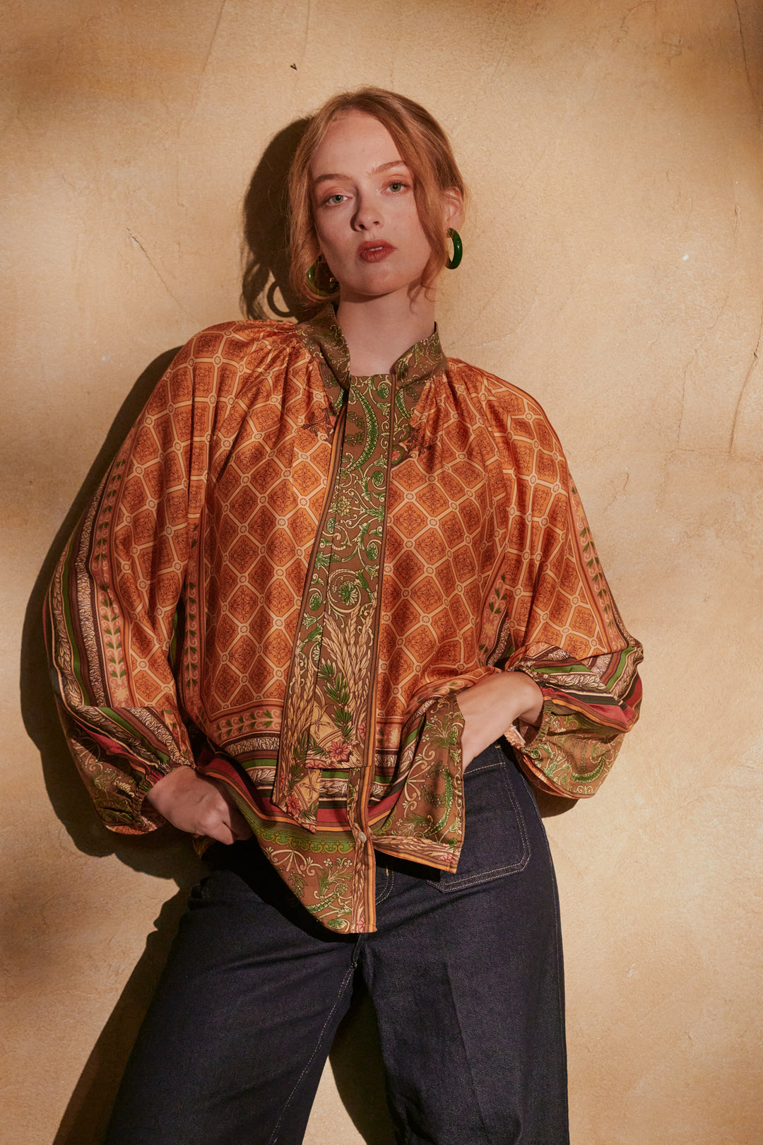 Amulet Gold Pussybow Blouse - One Hundred Stars