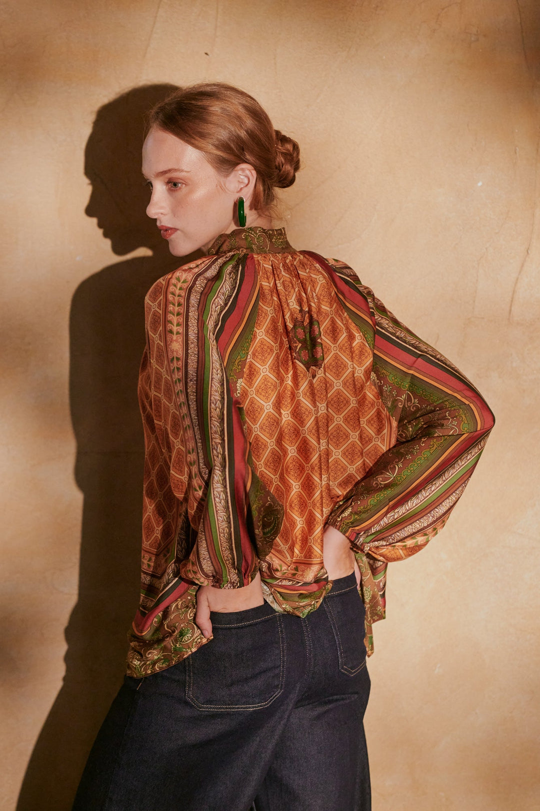 Amulet Gold Pussybow Blouse - One Hundred Stars