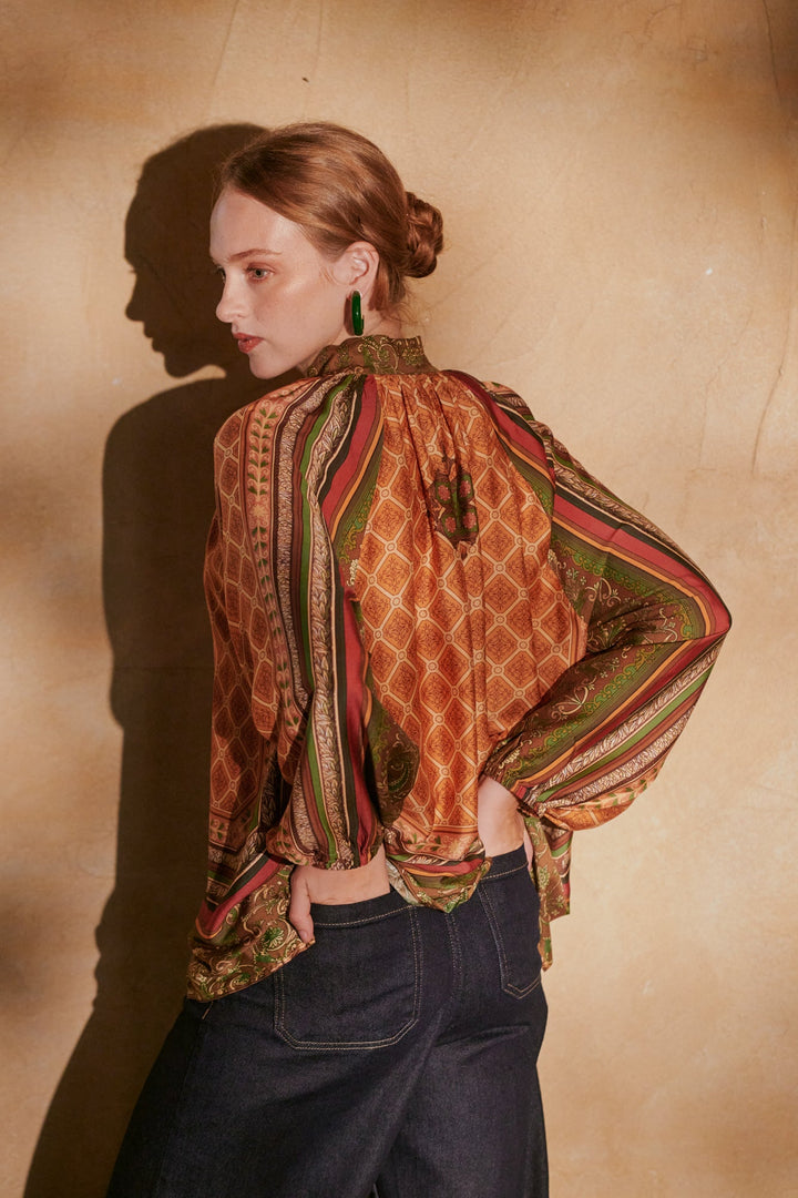 Amulet Gold Pussybow Blouse - One Hundred Stars