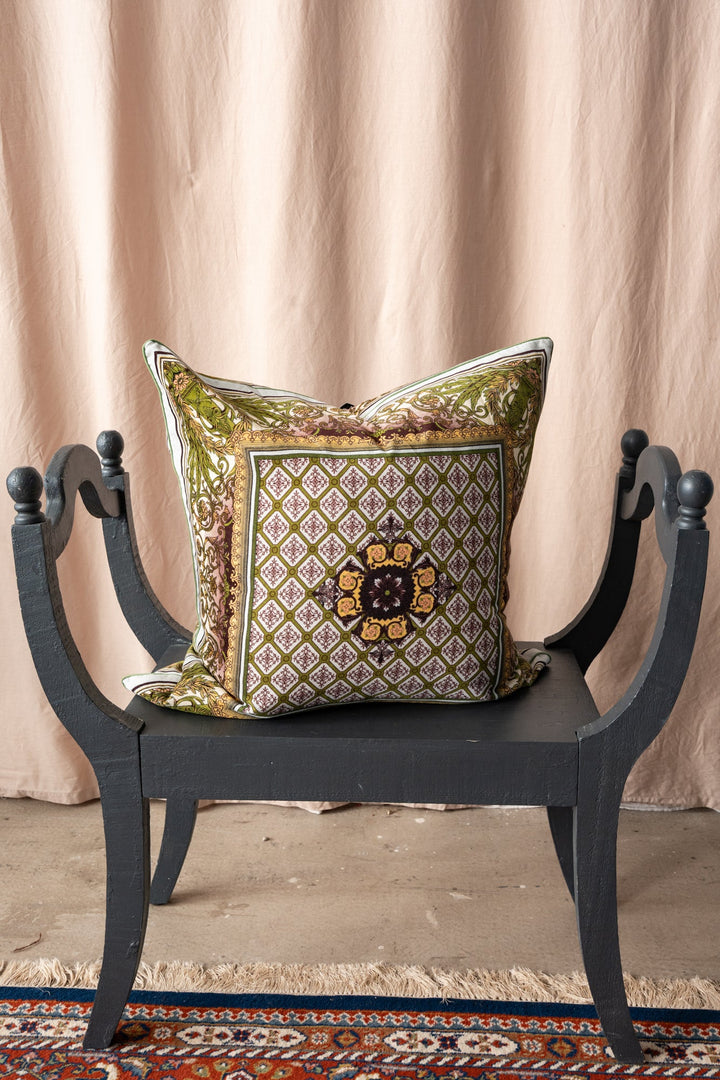 Amulet Green Velvet Cushion