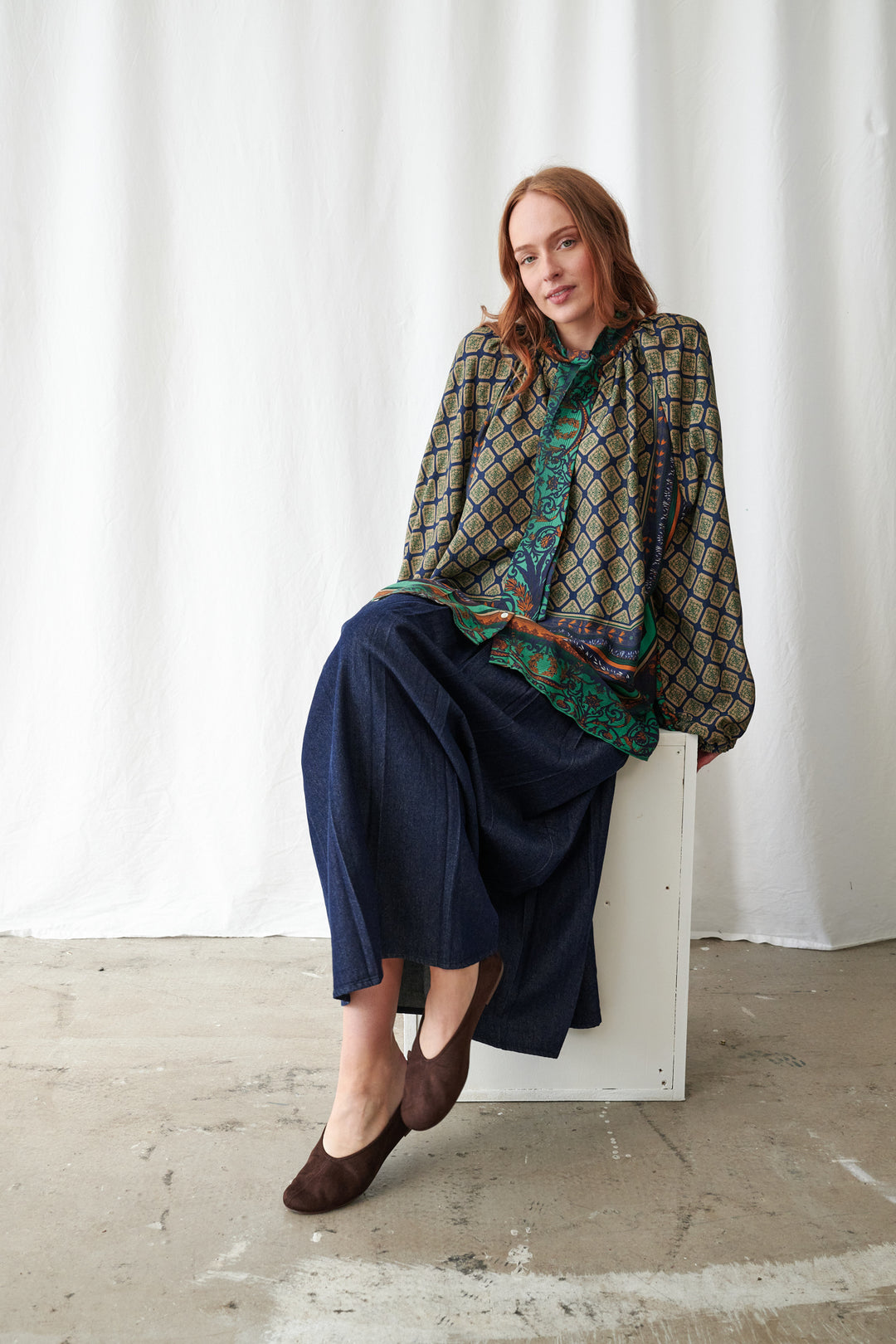 Amulet Emerald Pussybow Blouse - One Hundred Stars
