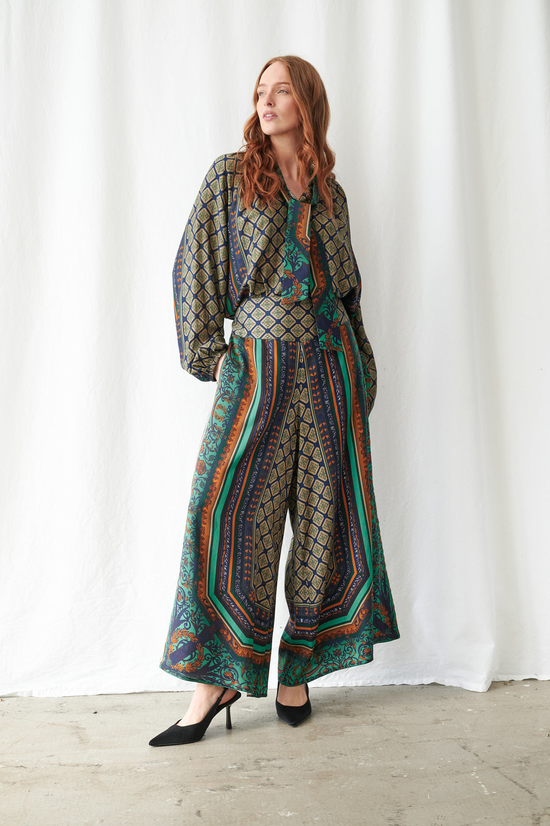 Amulet Emerald Palazzo Pants - One Hundred Stars
