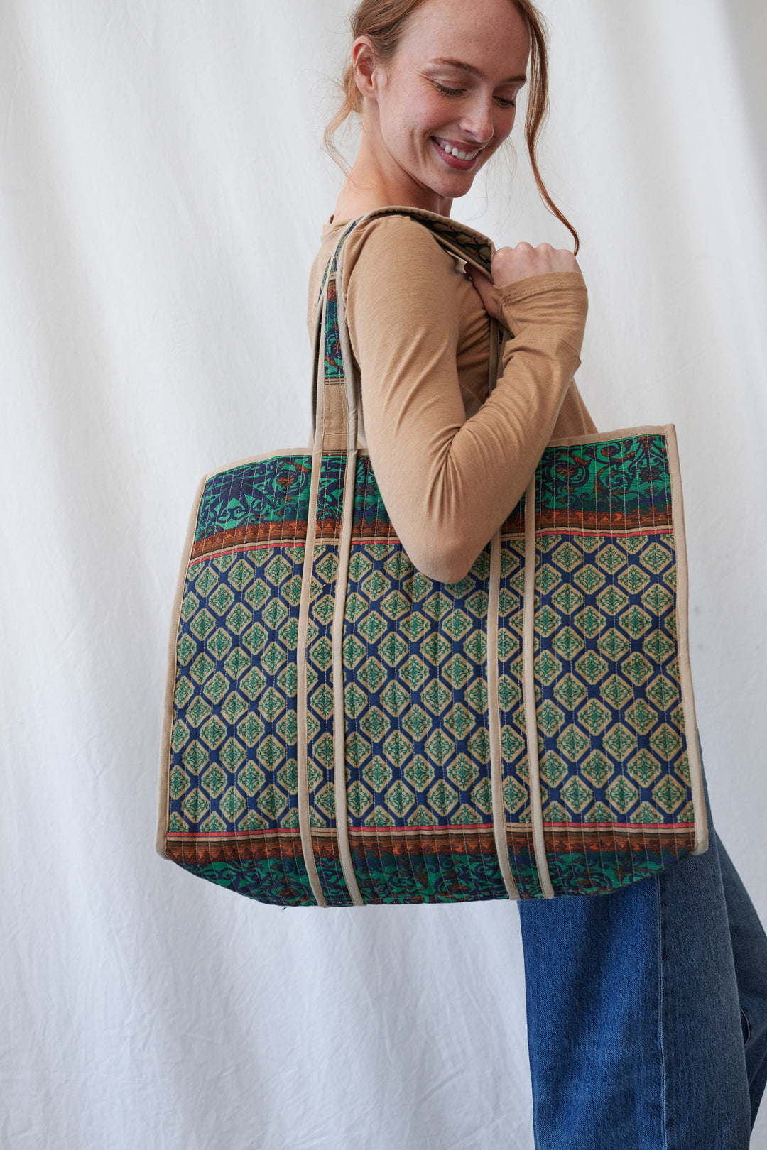 Amulet Emerald Canvas Quilted Tote Bag - One Hundred Stars